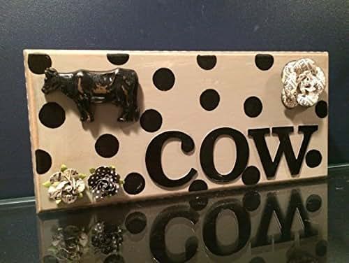 Amazon.com: Rustic cow home decor, cow art, under $30, Christmas gift