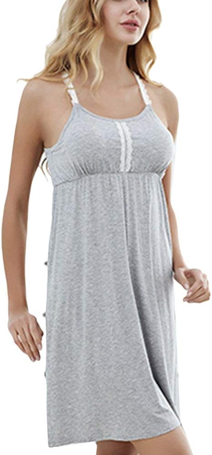 Sleep Dress Ladies Sleeveless Night Summer Dress Halter Short Elegant