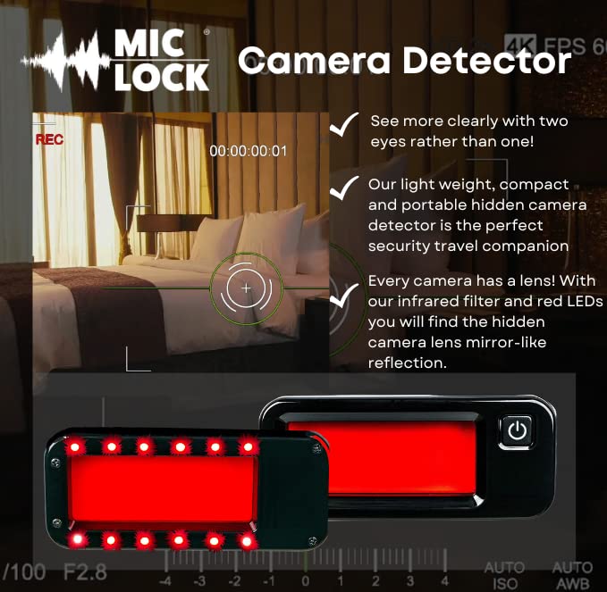 MicLock Hidden Camera Detector Anti Spy Finder Large Infrared Viewer