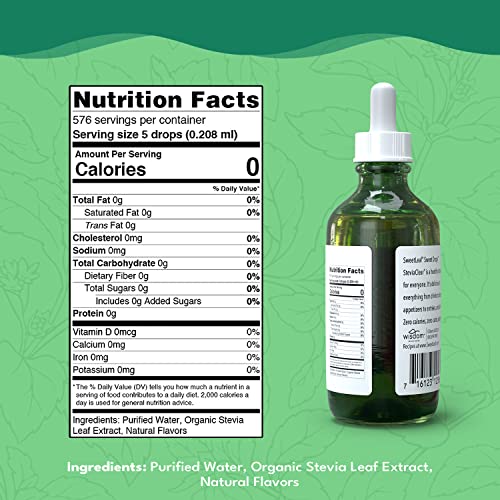 SweetLeaf SteviaClear Sweet Drops Stevia Liquid Drops Sweetener, Pure