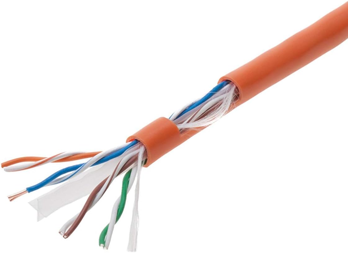 Satmaximum CAT6 1000ft UTP Orange Ethernet Solid Cable 550Mhz LAN Cable 23AWG RJ45 Network Wire Bulk (Orange)