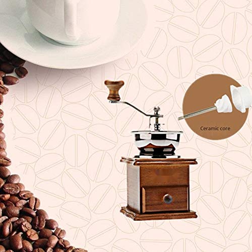 cherrypop Kaffee Bohnen MüHle Holz Manuelle Kaffee MüHle Hand Edelstahl Retro Kaffee GewüRz GratmüHle mit Keramik – Bild 5