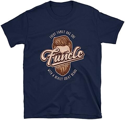 Funcle With A Great Beard | The Fun Uncle T-shirt For Men (Navy, Large)