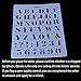 Qibote Plastic Letter Stencils Alphabet Number Drawing Painting Stencils Scale Template for Notebook, Diary, Scrapbook, Journaling, Graffiti, Card and Craft Projects, Set of 6