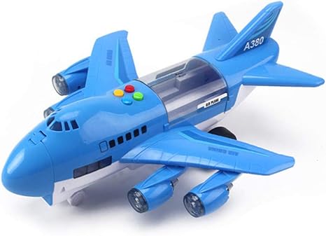 LKHJ Modelo de avión Música Historia Simulación Pista Inercia Niños S Aviones de Juguete Avión de pasajeros de Gran tamaño Avión de pasajeros para niños-Azul: Amazon.es: Deportes y aire libre