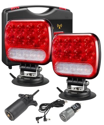 Partsam LED Magnetic Towing Tail Light Wireless LED Trailer Light Kit