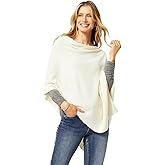 Coco + Carmen Women’s Versatile Lightweight Poncho Shawl Wrap | Wear Multiple Ways | 15 Colors | Fashionable Clothing Accessory | OSFM