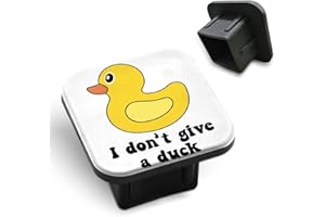 Tnomchey Funny Duck Hitch Receiver Cover 2" I Don't Give A Duck Happy Logo Cartoon Animal Trailer Hitch Cover Tube Cap Rubber Universal 2 Inch Receiver Plug Insert for Trucks Cars