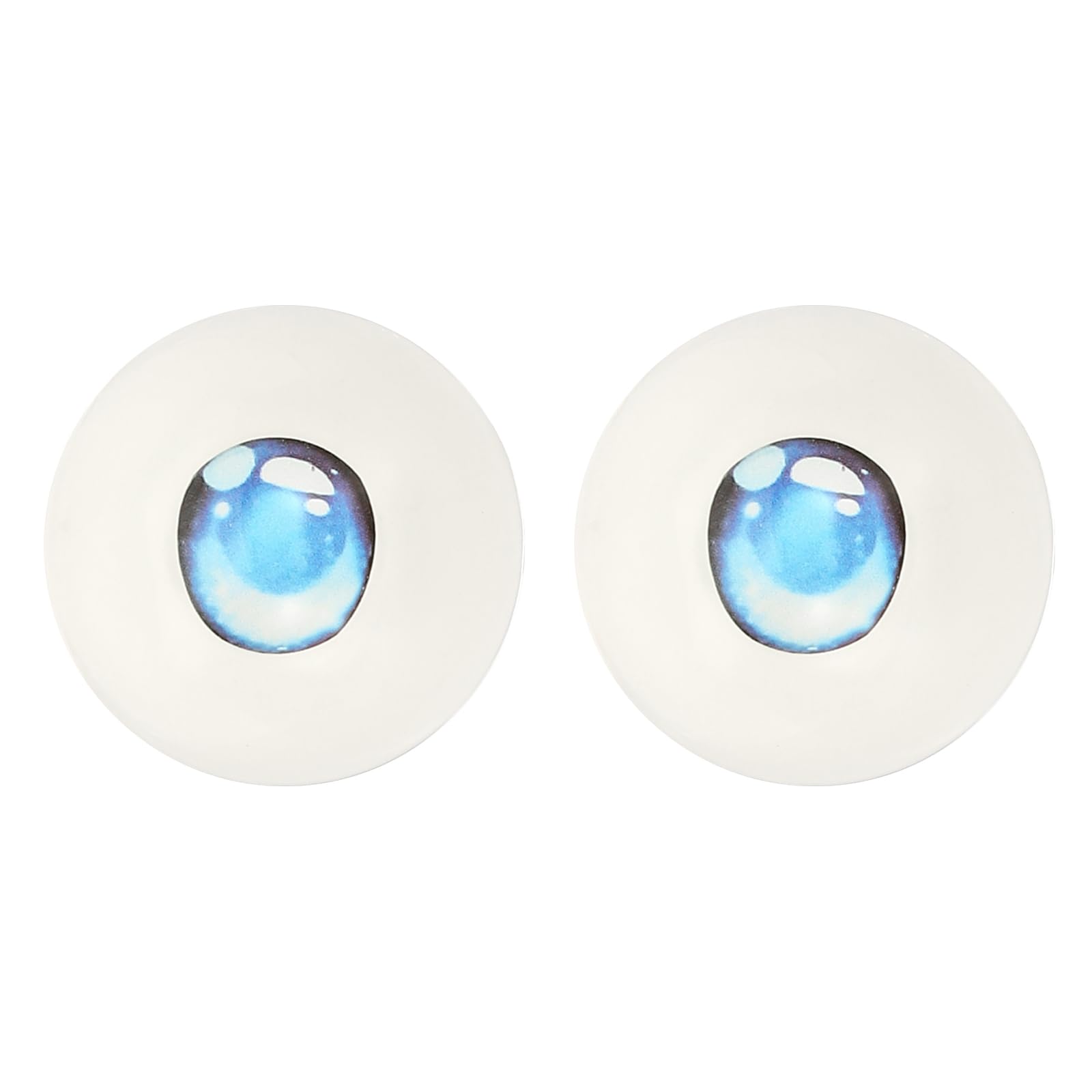 PATIKIL 32mm Safety Eyes,1 Pair Realistic Acrylic Eyes Plastic Half Eyeballs for Masks Halloween Props Art Craft, Ice Blue