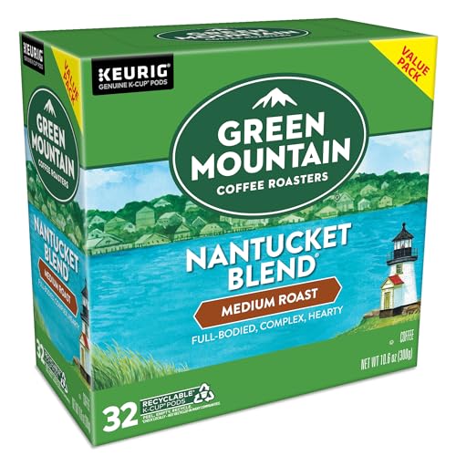 GREEN MOUNTAIN COFFEE ROASTERS NANTUCKET BLEND, SINGLE-SERVE COFFEE K-CUP PODS, MEDIUM ROAST, 32 COUNT