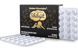 Siberian Green Premium Pure Shilajit Dry Drops Altai Golden Mountains - 60 Count (200 mg) Authentic Safety & Quality Certificate - US Lab Tested Fulvic Acid