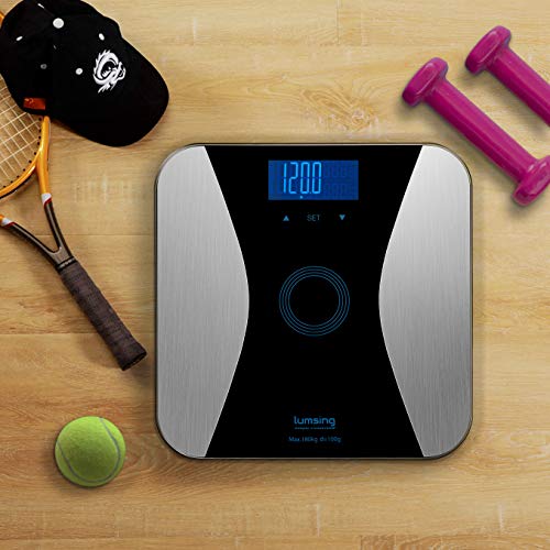 Lumsing Bathroom Body Fat Scale-Digital Body Monitor Analyzer Measuring Weight, BMI, Body Fat, Water, Muscle, Bone, Calorie (Batteries Include)