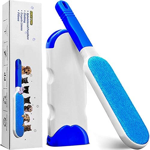 Pet Hair Remover – Dog & Cat Hair Removal Brush – Reusable Double-Sided Fur Lint Removal Tool with Self-Cleaning Base, Perfect for Clothes, Carpet, Car Seat
