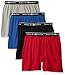 Beverly Hills Polo Club Men's 4 Pack Knit Boxer, Red/Black/Blue/Grey Heather, Large US