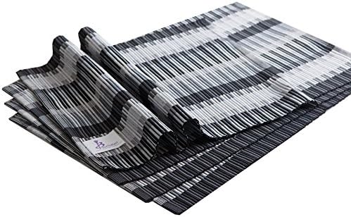 Best Token 4-piece Luxury and Absorption Placemats Coasters Table Mats Pad(Black)
