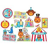 Amscan Circus 1st Birthday Animals & Tent Cutouts Party Decoration, Multicolor