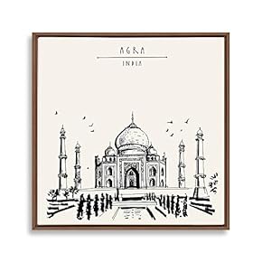 signwin Framed Canvas Wall Art Travel Architecture Sketch...
