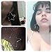 MengPa Hoop Earrings for Women Black Gold Plated Loops Drop Earring Fashion Jewelry (Star-Silver-56mm) G3333S