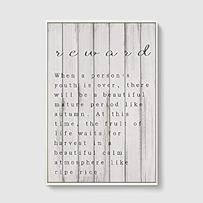 Framed Canvas Home Artwork Decoration Vintage Wood Canvas Wall Art for Living Room, Bedroom - 16x24 inches
