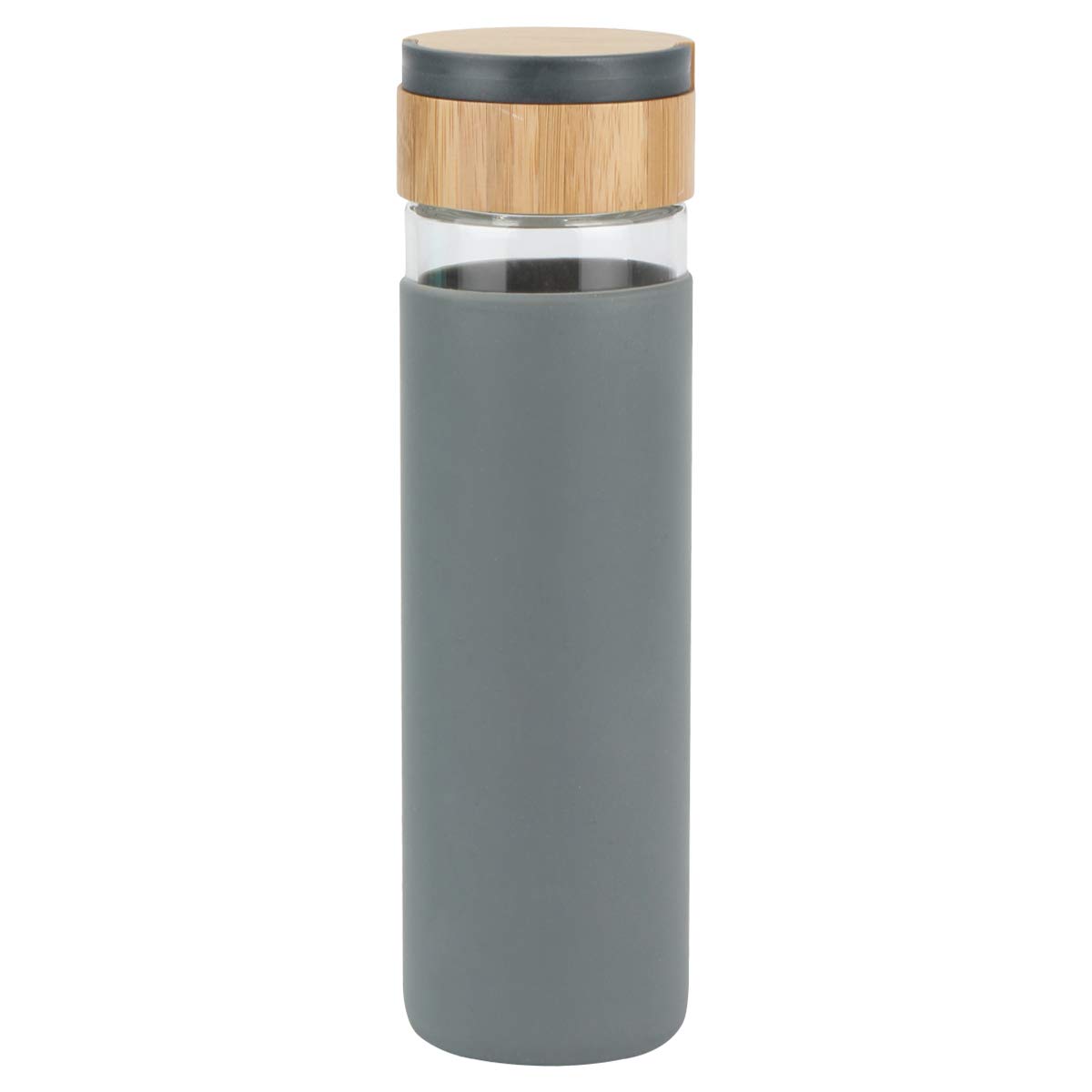 zhangfang666 Glass Water Bottle, With Bamboo Lid and Anti Slip Silicone Sleeve Cover, 550ml Glass Drinking Bottles, BPA Free