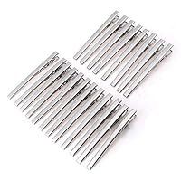 Haodeba 20 Pcs Premium Sturdy Stainless Steel Alligator Hair Clips Hair Pins Silver 8cm/3 Inch