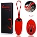 Louviva 12 Speeds Vibrating Wireless Bullet Vibrator, Rechargeable Remote Control Egg Stimulator Adult Sex Toys for Women or Couples - Red