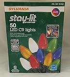Sylvania Stay-Lit Platinum LED Indoor/Outdoor Christmas String Lights (Multi-Colored, 100ct C9 lights)