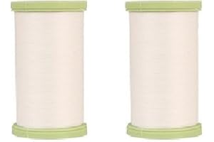 (2 Pack) Coats Dual Duty Plus White Hand Quilting Thread Strong All Purpose with Glace (Glazed) Finish