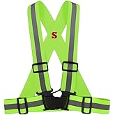 IDOU Kids Reflective Safety Vest | Lightweight,Adjustable & Elastic | Hi Vis Running Gear for Cycling,Jogging,Walking,Motorcycle,Outdoor Work/Strap