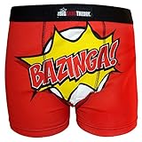 The Big Bang Theory Official Gift Mens Boxer Shorts Red BAZINGA!
