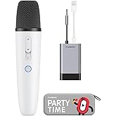 Tesla Karaoke Microphone for Tesla Model Y/3/S/X with Portable Case, Car Karaoke Microphone with USB A Receiver for Tesla Cars, Wireless Singing Mic with 3.5mm Jack for Cars, Speakers (1 Mics+1 Case)