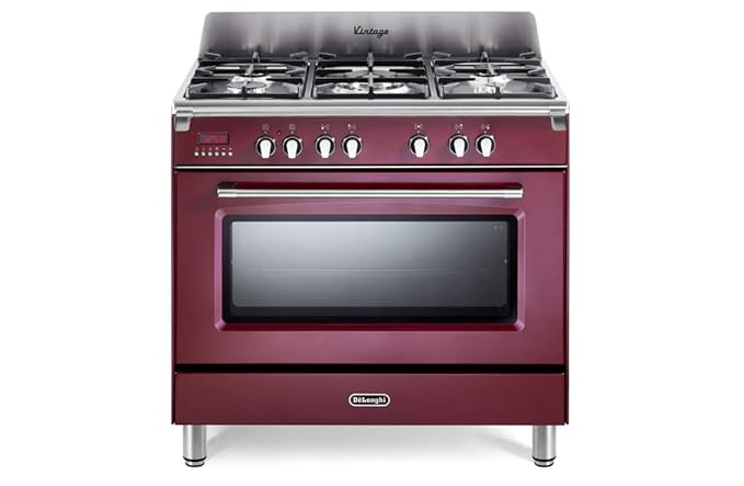 Cucina A Gas 5 Fuochi Forno Elettrico Ventilato 90x60 Cm
