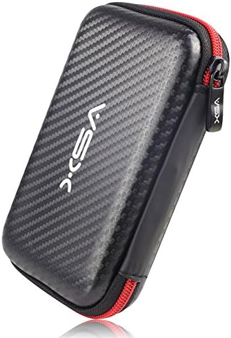 V5X EVA Shockproof Carrying Hard Drive Case 2.5 inch Compact Portable External Hard Drive Travel Bag -Black&amp;Red