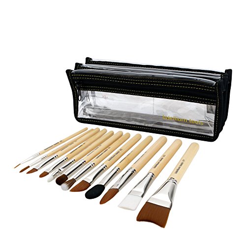 Bdellium Tools Professional Makeup Brush Special Effects SFX Series - 12 pc. Brush Set with Double Pouch (2nd Collection)