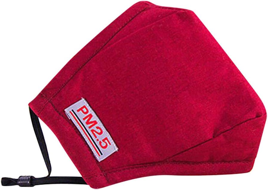 TIFIY PM2.5 Anti-Dust Reusable Cotton Mouth Face Masks Mouth Cover Fashion Protective Masks for Outdoor Ski Running Cycling (One Size, Red)