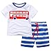 Little Boys Bus Short Sleeve Pajamas Kids Truck Clothes Set 100% Cotton 2 Pieces