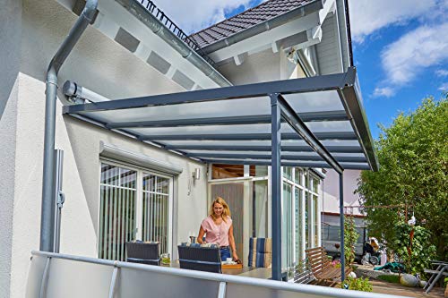 Gutta Terrassendachsystem Terrassenberdachung Terrasse šberdachung Alu Anthrazit 3x3 4,2x3 5,4x3 m (3 x 3 m) – Bild 3
