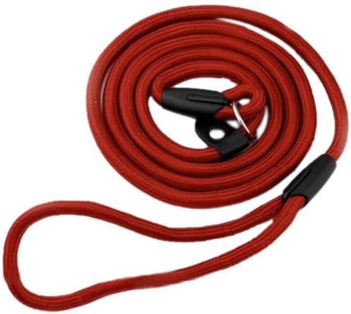 Dog Leash - Red - Excellent for Training, Walking, Hiking - Heavy Duty Strap, Handle, Rope, Harness Lead Strap - Pet Collar, Adjustable, No-Slip - 50" long
