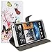 HTC One Max Case, iCoverCase Butterfly Pattern PU Leather Wallet Case [Book Fold] Stand Phone Pouch [Card Slot] Cover for HTC One Max T6