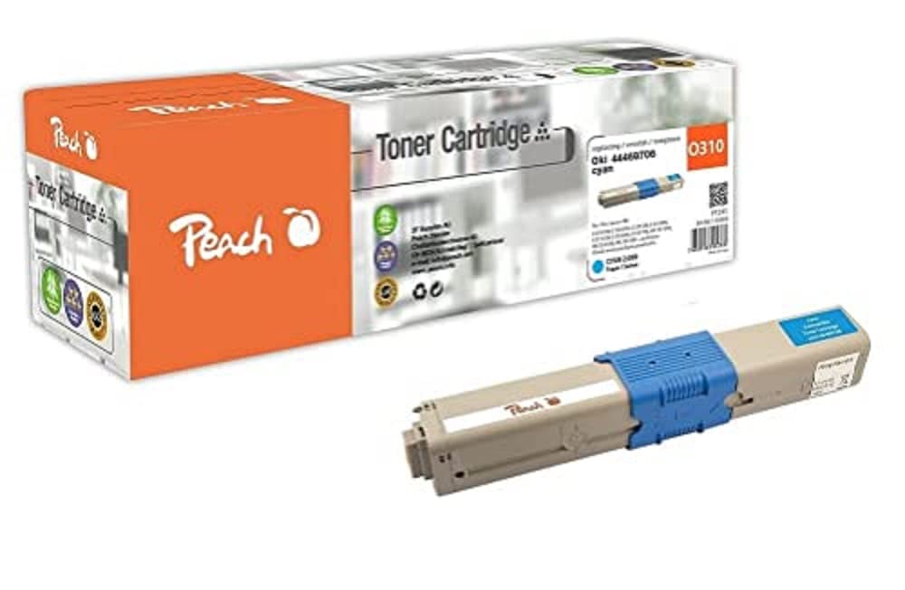Peach Toner Cartridge for OKI 44469706 - Cyan