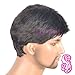 GOOACTION Male Short Natural Straight Darkest Brown Hair Wig with Bangs Daily Use Synthetic Hair Replacement Wigs for Men
