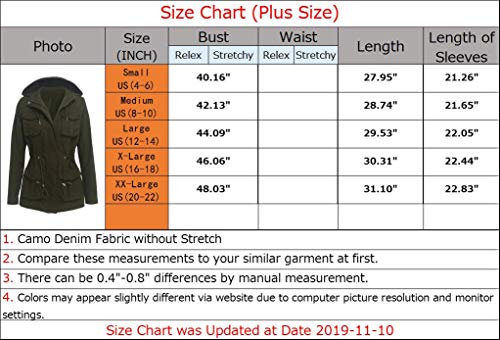 SheKiss Women's Zip Up Safari Military Anorak Jackets Camouflage Lightweight Outwear Coat with Pockets - Thumbnail 4