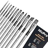 Nicpro 12 PCS Paint Brushes Set, Artist Paint Brush for Acrylic Watercolor Gouache Oil Face and Body Craft Canvas Miniatures Painting Professional Art Paintbrushes