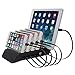 USB Charging Station, Charging Dock Organizer for Multiple Devices 6-Port 10.2A USB Charger Station Cell Phone Docking Station Desktop Charging Stand for iPhone iPad Android Tablets (black 6 usb)