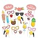 EBTOYS Luau Hawaii Themed Photo Booth Prop 21-Kit DIY Summer Party Supplies for Holiday, Summer Festivals Celebrations, Beach Pool Parties