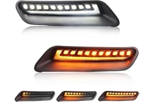 VANKUB Sequential LED Hood Vent Lights for 2010-2018 Ram 1500, 2019-2022 Ram 1500 Classic Turn Signal Light, LED Front Daytim