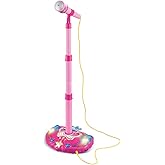 KonHaovF Kids Karaoke Machine with Lights,Microphone with Adjustable Stand Singing Karaoke Machine for Girls Boys (Pink)