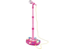 KeDun Kedoung Kids Karaoke Machine with Lights,Microphone with Adjustable Stand Singing Karaoke Machine for Girls Boys (Pink)