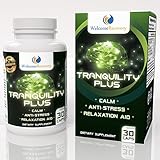 Tranquility Plus Anxiety Relief Brain Nootropic — Promotes Calming, Soothing and Relaxing Stress Relief — Deeper, Restful Sleep — Safe, Natural Vitamin B12 and Biotin — Enhances Focus