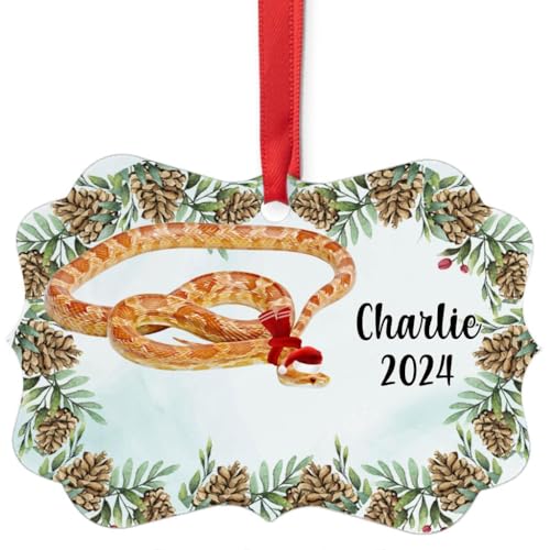 Orange Corn Snake Christmas Ornament 2024